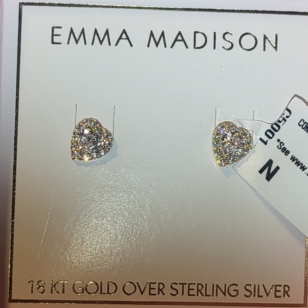 Heart earings 18 K Gold over Sterling Silver